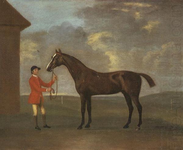 Francis Sartorius The Racehorse 'Horizon' Held by a Groom by a Building oil painting picture